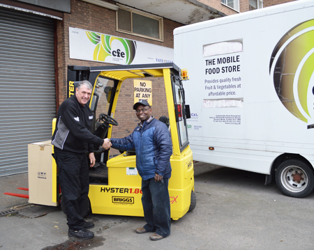 Briggs Used Equipment team donates Hyster truck to Community Food Enterprise Limited