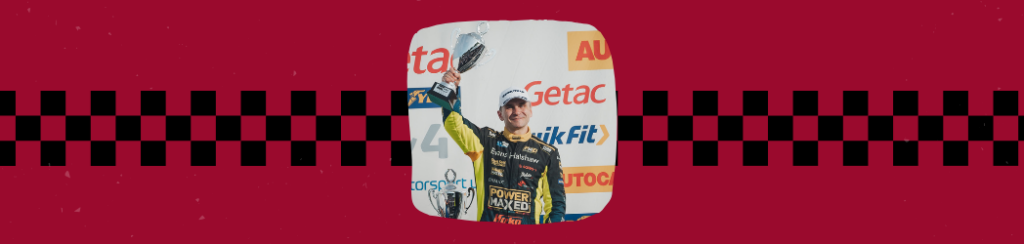 Árón Taylor-Smith Holding His BTCC Trophy