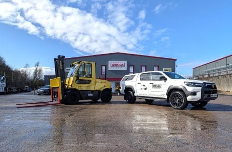 Forklift and Hi-Lux cab in Altona yard